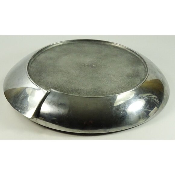 RARE Dansk JD MCM Metal Bowl Round Platter Big Assymetrical Atomic Spiral Curved - Picture 10 of 15